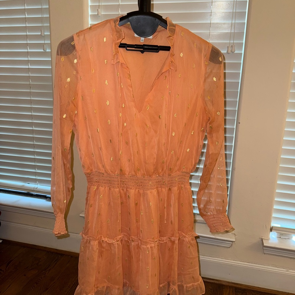 Nordstrom Orange Long Sleeve Bishop Sundress